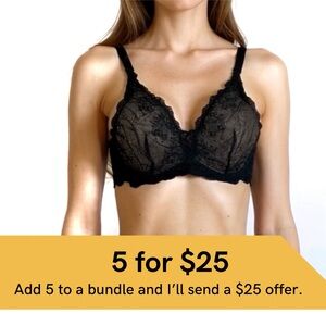 Elegant Black Lace Underwire Bra
